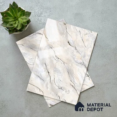 Multi Colour Marble Look LM 23353 Ivory Drift 8 ft x 4 ft High Gloss Finish 6H Anti Scratch Acrylic Laminate - 1.5 mm | Suitable for Kitchen Cabinet, TV Unit, Wardrobe