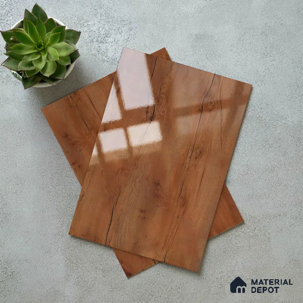 Wooden Look LM 23357 Rustic Cedar 8 ft x 4 ft High Gloss Finish 6H Anti Scratch Acrylic Laminate - 1.5 mm | Suitable for Kitchen Cabinet, TV Unit, Wardrobe