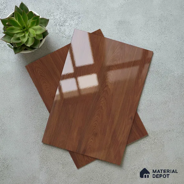 Wooden Look LM 23361 Teak Horizon 8 ft x 4 ft High Gloss Finish 6H Anti Scratch Acrylic Laminate - 1.5 mm | Suitable for Kitchen Cabinet, TV Unit, Wardrobe