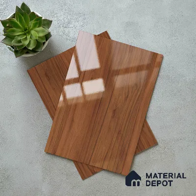Wooden Look LM 23364 Walnut Crest 8 ft x 4 ft High Gloss Finish 6H Anti Scratch Acrylic Laminate - 1.5 mm | Suitable for Kitchen Cabinet, TV Unit, Wardrobe
