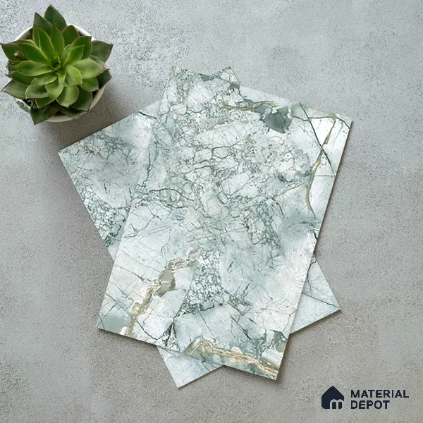 Grey Marble Look LM 06181 8 ft x 4 ft Texture Finish Decorative Laminate - 1 mm | Suitable for TV Unit, Wardrobe, Kitchen Cabinets