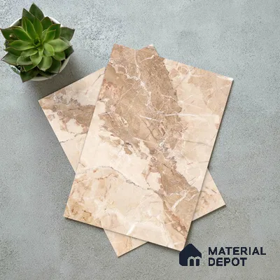 Brown Marble Look LM 06183 8 ft x 4 ft Texture Finish Decorative Laminate - 1 mm | Suitable for TV Unit, Wardrobe, Kitchen Cabinets