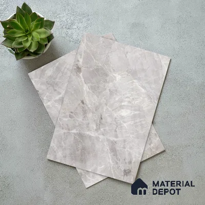 Grey Marble Look LM 06184 8 ft x 4 ft Matte Finish Decorative Laminate - 1 mm | Suitable for TV Unit, Wardrobe, Kitchen Cabinets