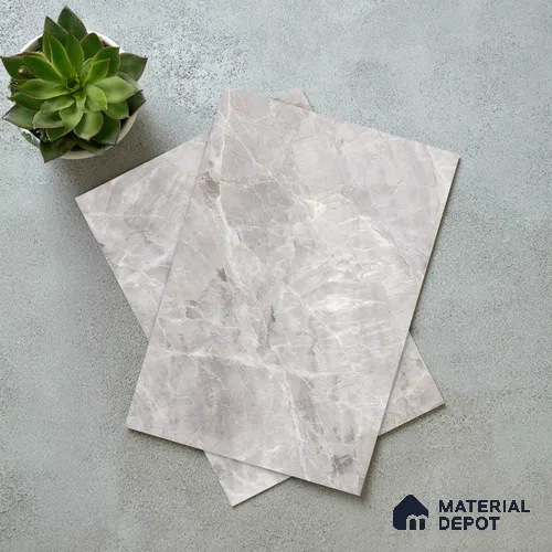 Grey Marble Look LM 06184 8 ft x 4 ft Matte Finish Decorative Laminate - 1 mm | Suitable for TV Unit, Wardrobe, Kitchen Cabinets