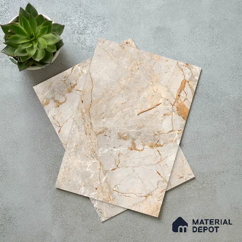 Brown Marble Look LM 06186 8 ft x 4 ft Texture Finish Decorative Laminate - 1 mm | Suitable for TV Unit, Wardrobe, Kitchen Cabinets