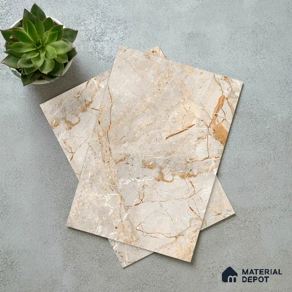 Brown Marble Look LM 06186 8 ft x 4 ft Texture Finish Decorative Laminate - 1 mm | Suitable for TV Unit, Wardrobe, Kitchen Cabinets