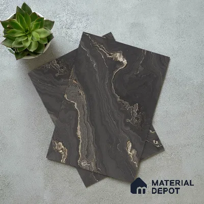 Black Marble Look LM 06189 8 ft x 4 ft Matte Finish Decorative Laminate - 1 mm | Suitable for TV Unit, Wardrobe, Kitchen Cabinets
