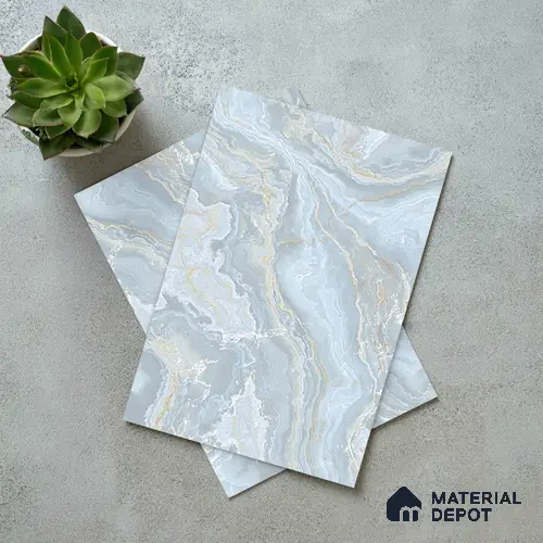 Blue Marble Look LM 06194 8 ft x 4 ft Texture Finish Decorative Laminate - 1 mm | Suitable for TV Unit, Wardrobe, Kitchen Cabinets