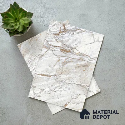 White Creck Stone Marble Look LM 06196 8 ft x 4 ft Matte Finish Decorative Laminate - 1 mm | Suitable for TV Unit, Wardrobe, Kitchen Cabinets