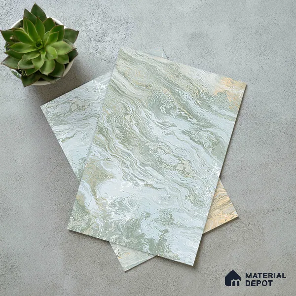 Brown Marble Look LM 06198 8 ft x 4 ft Texture Finish Decorative Laminate - 1 mm | Suitable for TV Unit, Wardrobe, Kitchen Cabinets