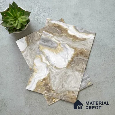 Brown Marble Look LM 06200 8 ft x 4 ft Texture Finish Decorative Laminate - 1 mm | Suitable for TV Unit, Wardrobe, Kitchen Cabinets