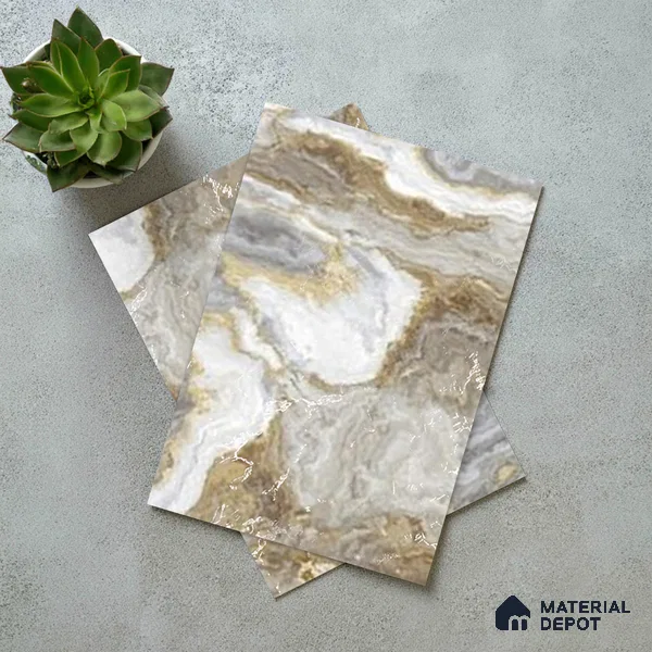 Brown Marble Look LM 06200 8 ft x 4 ft Texture Finish Decorative Laminate - 1 mm | Suitable for TV Unit, Wardrobe, Kitchen Cabinets