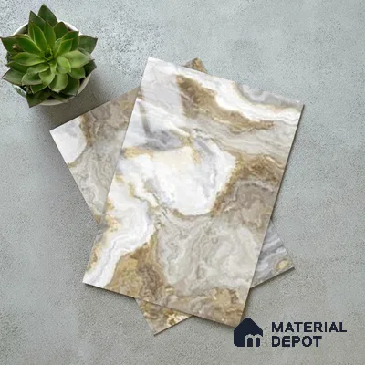 Brown Marble Look LM 06201 8 ft x 4 ft Glossy Finish Decorative Laminate - 1 mm | Suitable for TV Unit, Wardrobe, Kitchen Cabinets