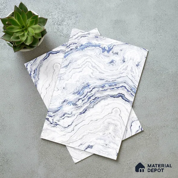 White Marble Look LM 06202 8 ft x 4 ft Texture Finish Decorative Laminate - 1 mm | Suitable for TV Unit, Wardrobe, Kitchen Cabinets