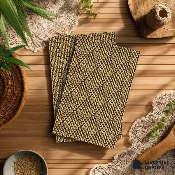 Brown Fabric Look LM 03741 8 ft x 4 ft Texture Finish Decorative Laminate - 1 mm | Suitable for TV Unit, Wardrobe, Kitchen Cabinets