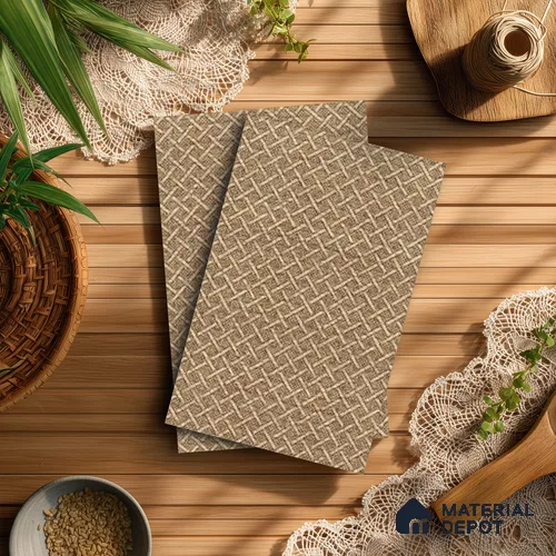 Beige Cane Look LM 20052 8 ft x 4 ft Texture Finish Decorative Laminate - 1 mm | Suitable for TV Unit, Wardrobe, Kitchen Cabinets
