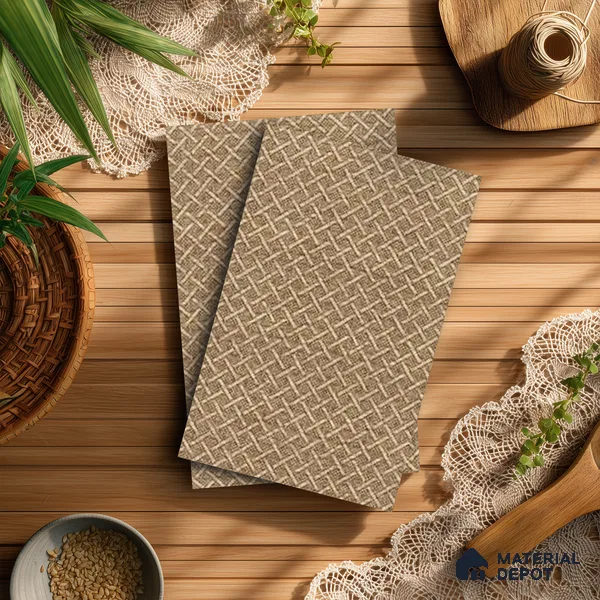 Beige Cane Look LM 20052 8 ft x 4 ft Texture Finish Decorative Laminate - 1 mm | Suitable for TV Unit, Wardrobe, Kitchen Cabinets