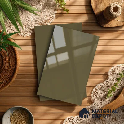 Cappuccino Brown Solid Colors Look LM 01863 8 ft x 4 ft Glossy Finish Decorative Laminate - 1 mm | Suitable for Living Room, Kitchen, Office