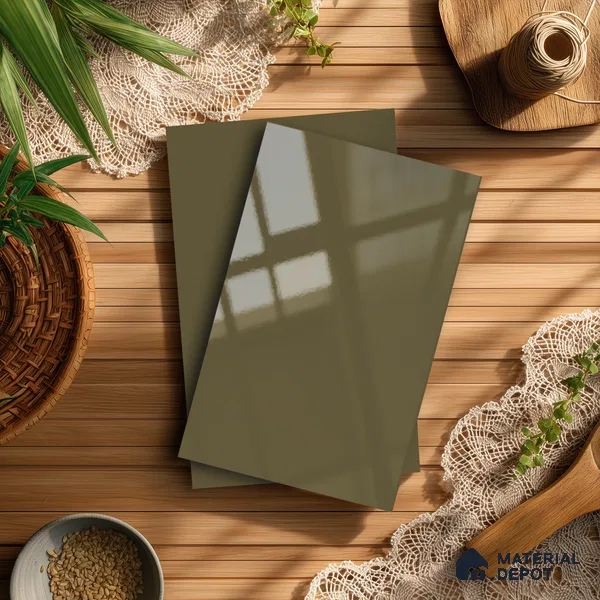Cappuccino Brown Solid Colors Look LM 01863 8 ft x 4 ft Glossy Finish Decorative Laminate - 1 mm | Suitable for Living Room, Kitchen, Office