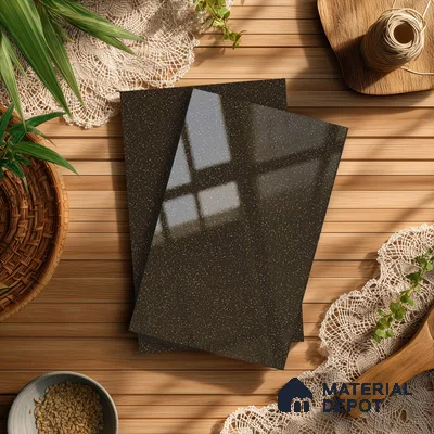 Coffee Brown Shimmer Solid Colors Look LM 01930 8 ft x 4 ft Glossy Finish Decorative Laminate - 1 mm | Suitable for Living Room, Kitchen, Office
