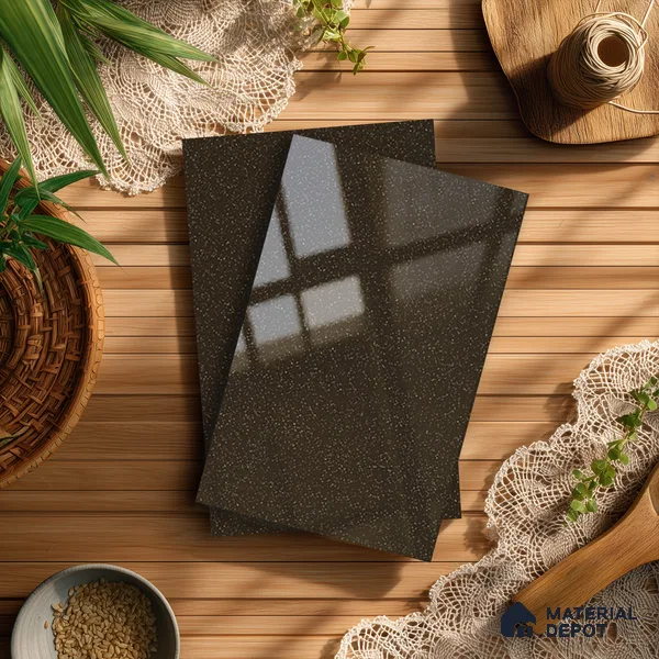 Coffee Brown Shimmer Solid Colors Look LM 01930 8 ft x 4 ft Glossy Finish Decorative Laminate - 1 mm | Suitable for Living Room, Kitchen, Office