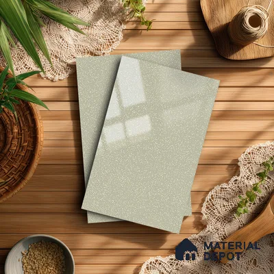 Pearl Grey Solid Colors Look LM 01936 8 ft x 4 ft Glossy Finish Decorative Laminate - 1 mm | Suitable for Living Room, Kitchen, Office