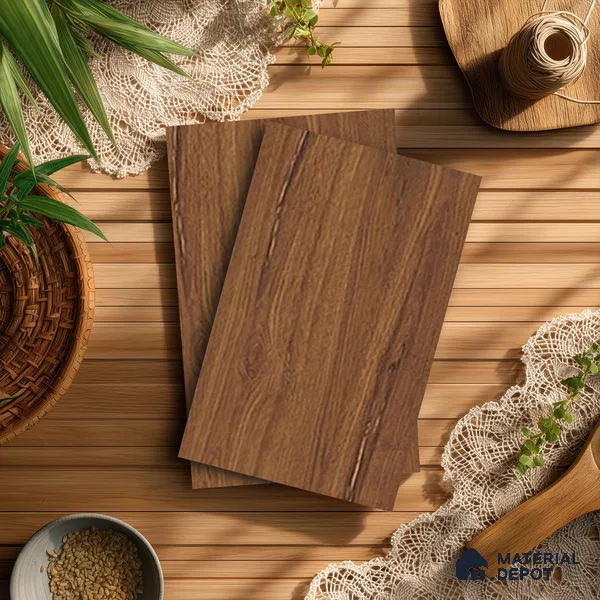 Wooden Look LM 13833 Russet Greence Pecan 8 ft x 4 ft Matte Finish Decorative Laminate - 1 mm | Suitable for TV Unit, Wardrobe, Kitchen Cabinets