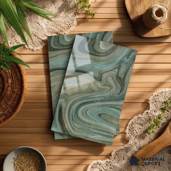 Grey Wave Look LM 13842 8 ft x 4 ft High Gloss Finish Decorative Laminate - 1 mm | Suitable for TV Unit, Wardrobe, Kitchen Cabinets