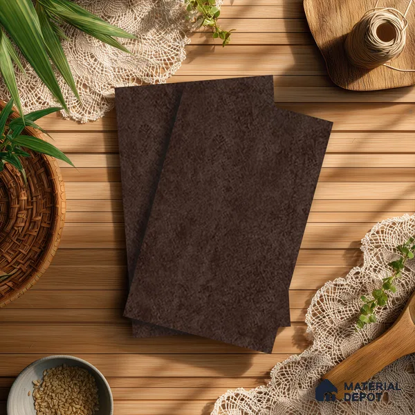 Brown Leather Look LM 13853 8 ft x 4 ft Texture Finish Decorative Laminate - 1 mm | Suitable for TV Unit, Wardrobe, Kitchen Cabinets