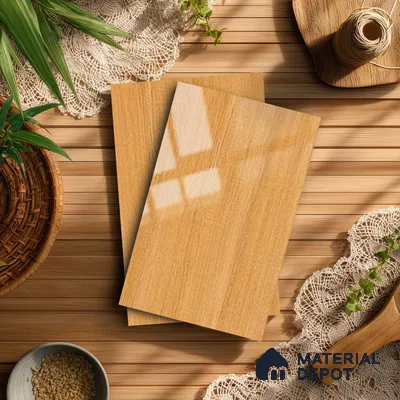 Wooden Look LM 13857 8 ft x 4 ft Glossy Finish Decorative Laminate - 1 mm | Suitable for TV Unit, Wardrobe, Kitchen Cabinets