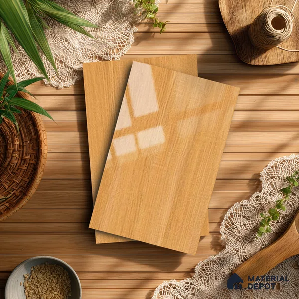 Wooden Look LM 13857 8 ft x 4 ft Glossy Finish Decorative Laminate - 1 mm | Suitable for TV Unit, Wardrobe, Kitchen Cabinets