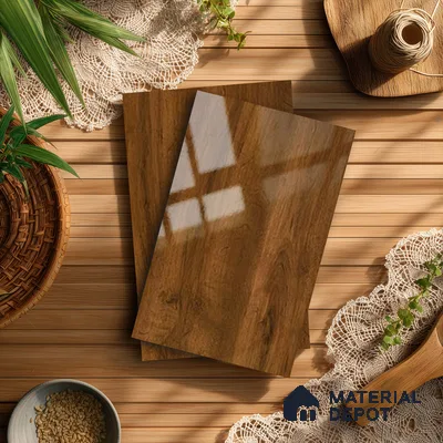 Wooden Look LM 13862 8 ft x 4 ft Glossy Finish Decorative Laminate - 1 mm | Suitable for TV Unit, Wardrobe, Kitchen Cabinets