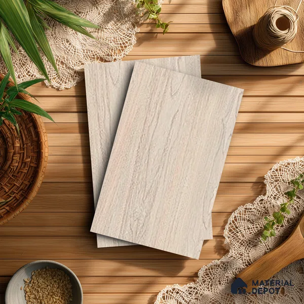 Wooden Look LM 13875 Smoked Bianca Pecan 8 ft x 4 ft Texture Finish Decorative Laminate - 1 mm | Suitable for TV Unit, Wardrobe, Kitchen Cabinets