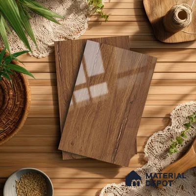 Wooden Look LM 13896 8 ft x 4 ft High Gloss Finish Decorative Laminate - 1 mm | Suitable for TV Unit, Wardrobe, Kitchen Cabinets