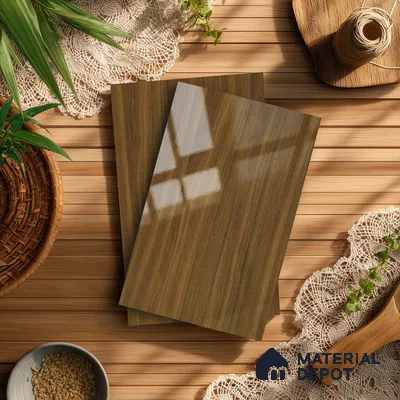 Wooden Look LM 13898 8 ft x 4 ft High Gloss Finish Decorative Laminate - 1 mm | Suitable for TV Unit, Wardrobe, Kitchen Cabinets
