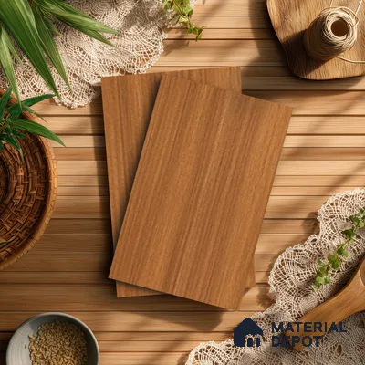 Wooden Look LM 17411 Natural Teak 10 ft x 4 ft Texture Finish Decorative Laminate - 1 mm | Suitable for TV Unit, Wardrobe, Kitchen Cabinets