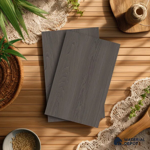 Wooden Look LM 17425 Smoked Brosse Pecan 10 ft x 4 ft Suede Finish Decorative Laminate - 1 mm | Suitable for TV Unit, Wardrobe, Kitchen Cabinets