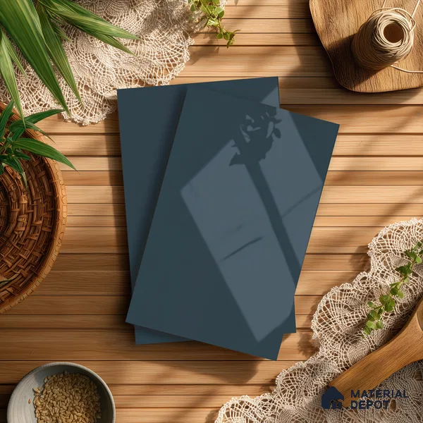 Blue Textured Solid Look LM 21328 8 ft x 4 ft Texture Finish Decorative Laminate - 1 mm | Suitable for TV Unit, Wardrobe, Kitchen Cabinets