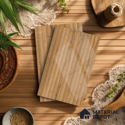 Wooden Fluted LM 21339 8 ft x 4 ft Glossy Finish Decorative Laminate - 1 mm | Suitable for TV Unit,Wardrobe, Kitchen Cabinets