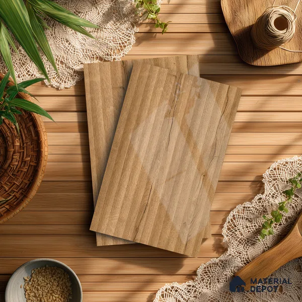 Wooden Fluted LM 21339 8 ft x 4 ft Glossy Finish Decorative Laminate - 1 mm | Suitable for TV Unit,Wardrobe, Kitchen Cabinets