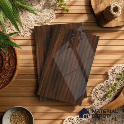 Wooden Fluted LM 21342 8 ft x 4 ft Glossy Finish Decorative Laminate - 1 mm | Suitable for TV Unit,Wardrobe, Kitchen Cabinets