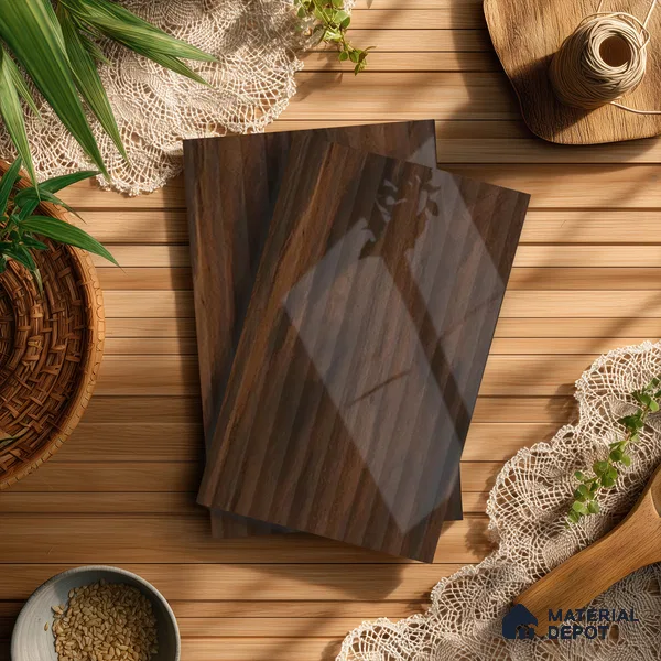 Wooden Fluted LM 21342 8 ft x 4 ft Glossy Finish Decorative Laminate - 1 mm | Suitable for TV Unit,Wardrobe, Kitchen Cabinets