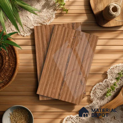 Wooden Fluted LM 21345 8 ft x 4 ft Glossy Finish Decorative Laminate - 1 mm | Suitable for TV Unit,Wardrobe, Kitchen Cabinets