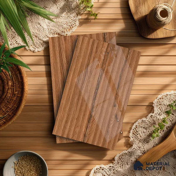Wooden Fluted LM 21345 8 ft x 4 ft Glossy Finish Decorative Laminate - 1 mm | Suitable for TV Unit,Wardrobe, Kitchen Cabinets