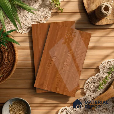 Wooden Look LM 21354 Classic Teak 8 ft x 4 ft Texture Finish Decorative Laminate - 1 mm | Suitable for TV Unit, Wardrobe, Kitchen Cabinets