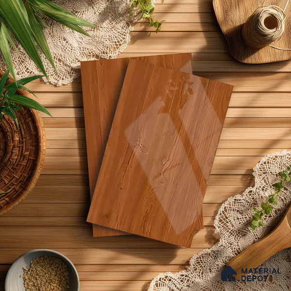 Wooden Look LM 21354 Classic Teak 8 ft x 4 ft Texture Finish Decorative Laminate - 1 mm | Suitable for TV Unit, Wardrobe, Kitchen Cabinets