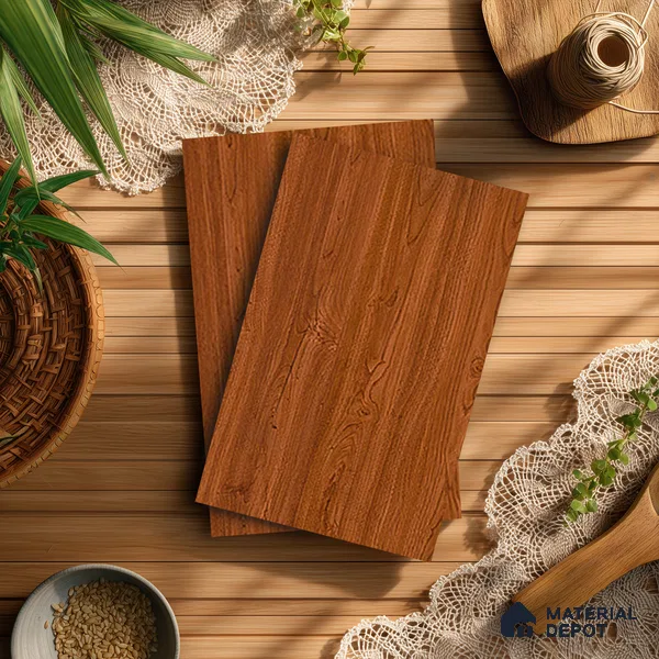 Wooden Look LM 21356 Classic Teak 8 ft x 4 ft Texture Finish Decorative Laminate - 1 mm | Suitable for TV Unit, Wardrobe, Kitchen Cabinets