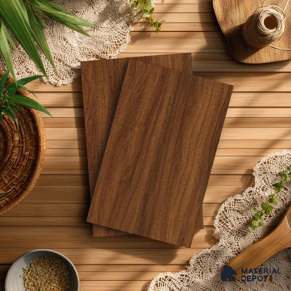 Wooden Look LM 21362 Cherry Wood 8 ft x 4 ft PU Finish Decorative Laminate - 1 mm | Suitable for TV Unit, Wardrobe, Kitchen Cabinets