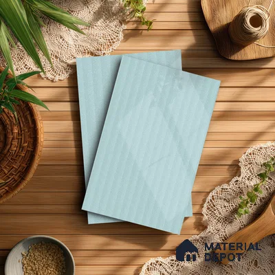 Powder Blue Fluted Solid Color LM 21365 8 ft x 4 ft High Gloss Finish Decorative Laminate - 1 mm | Suitable for TV Unit,Wardrobe, Kitchen Cabinets