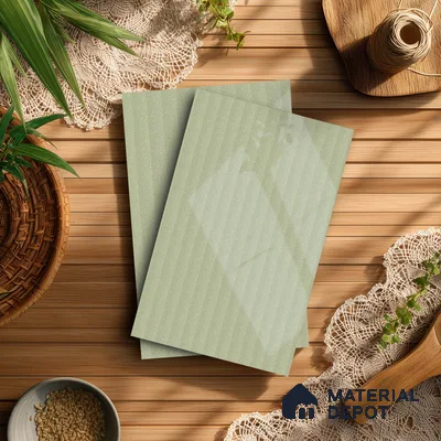 Pale Grey Fluted Solid Color LM 21368 8 ft x 4 ft High Gloss Finish Decorative Laminate - 1 mm | Suitable for TV Unit,Wardrobe, Kitchen Cabinets